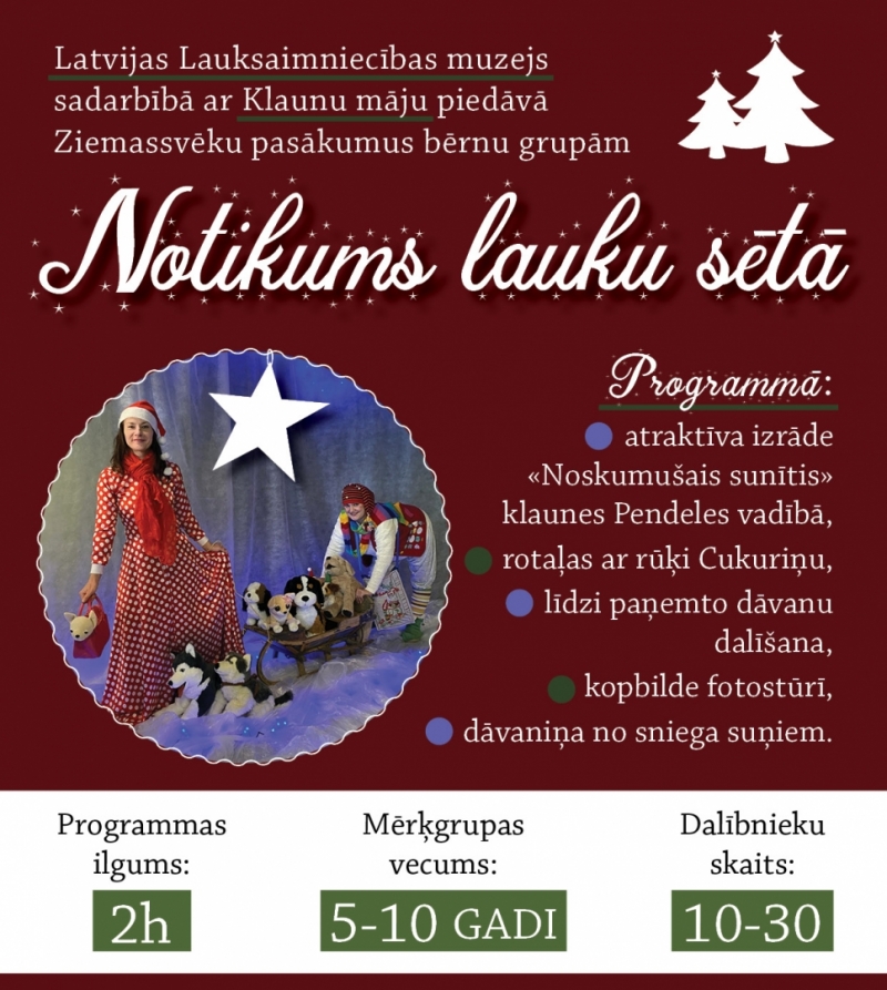 Programma Ziemassvētku noskaņās - notikums lauku sētā, ar rūķiem