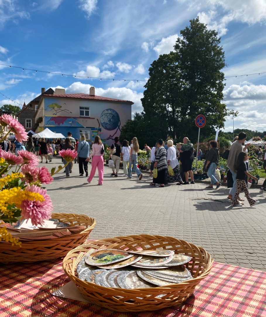 Ielas skats no Latvijas Lauksaimniecības muzeja telts. Gadatirgus apmeklētāji dodas savās gaitās tirgū