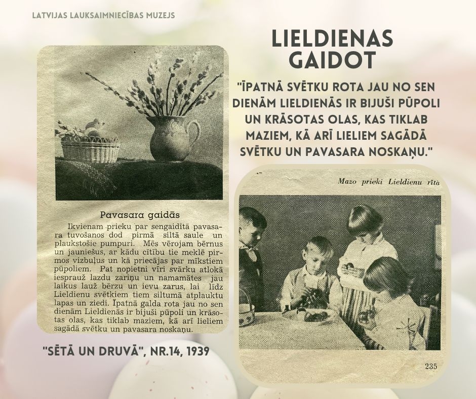 Lieldienas gaidot, publikācija no 1939. gada